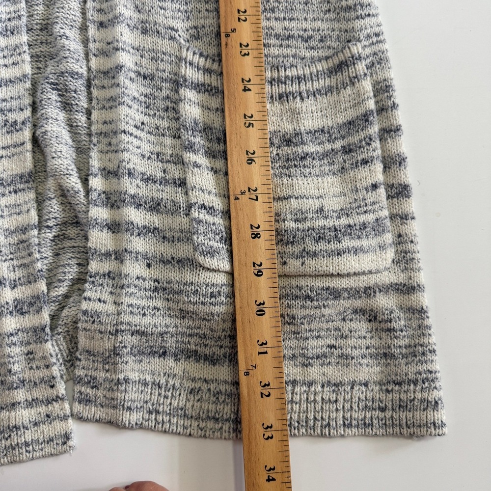 Loft Outlet XS Blue Ivory Striped Open Front Longline Sweater Cardigan Sz XS - Picture 5 of 9